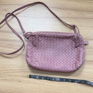 Bottega Veneta Mauve Woven Crossbody Bag